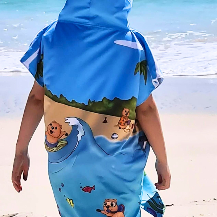 Kids Hooded Towel - Ocean Quokka Towel