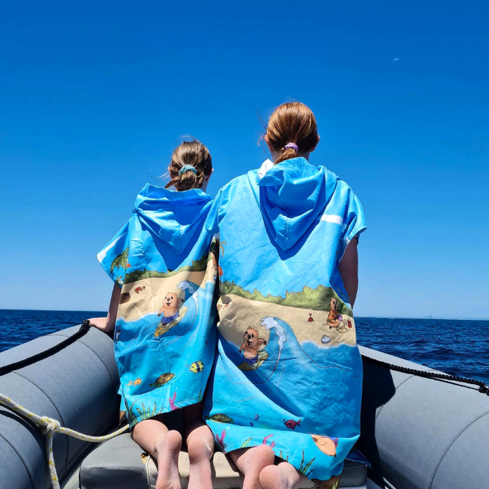 Kids Hooded Towel - Ocean Quokka Towel