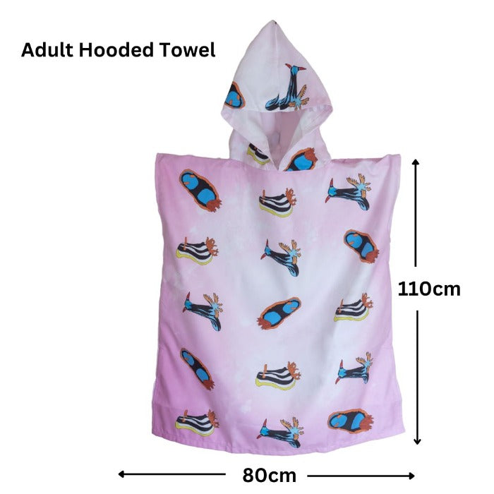 adult hooded towel with nudibranch