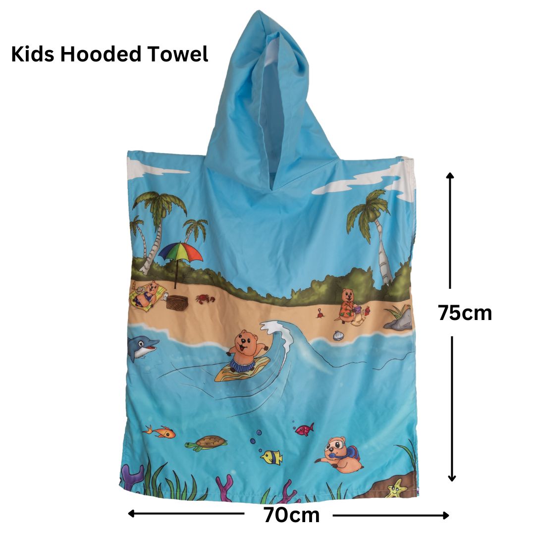 Kids Hooded Towel - Ocean Quokka Towel