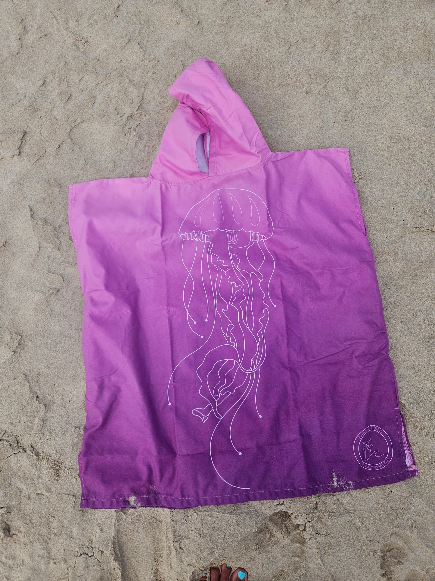 Purple Jellyfish Kids Hooded Towel | Hooded Towel Kids | Sandy Toes Beachwear