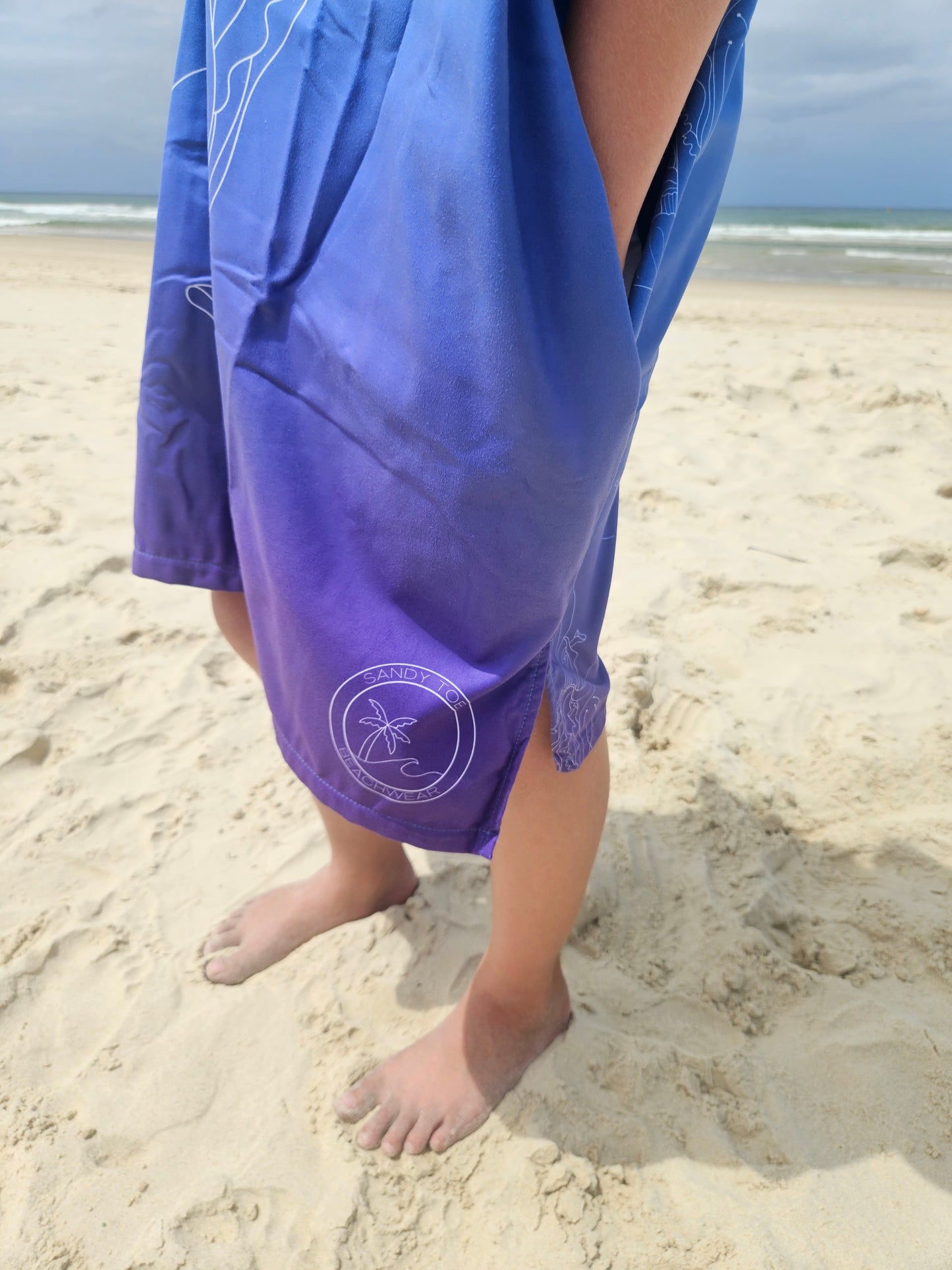 Kids Hooded Towel Blue Jellyfish | Hooded Towel Kids | Sandy Toes Beachwear