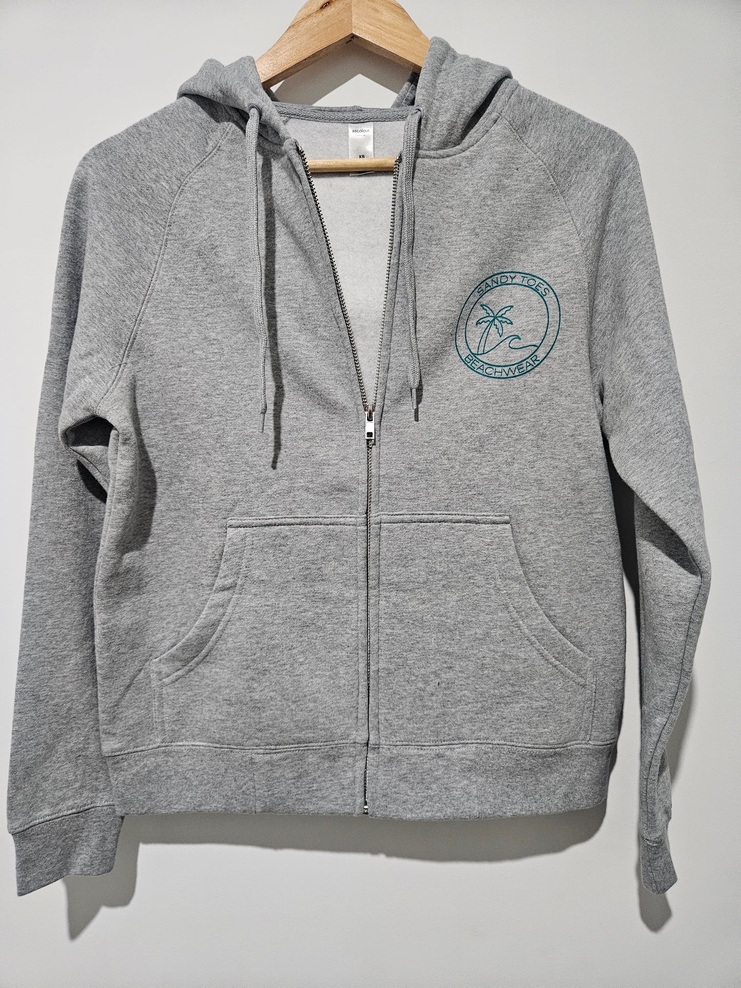 Zip Up Hoodie Grey | Sandy Toes Beachwear