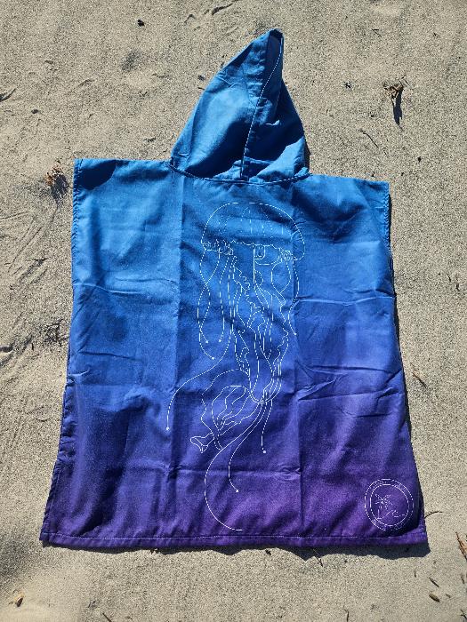 Kids Hooded Towel Blue Jellyfish | Hooded Towel Kids | Sandy Toes Beachwear