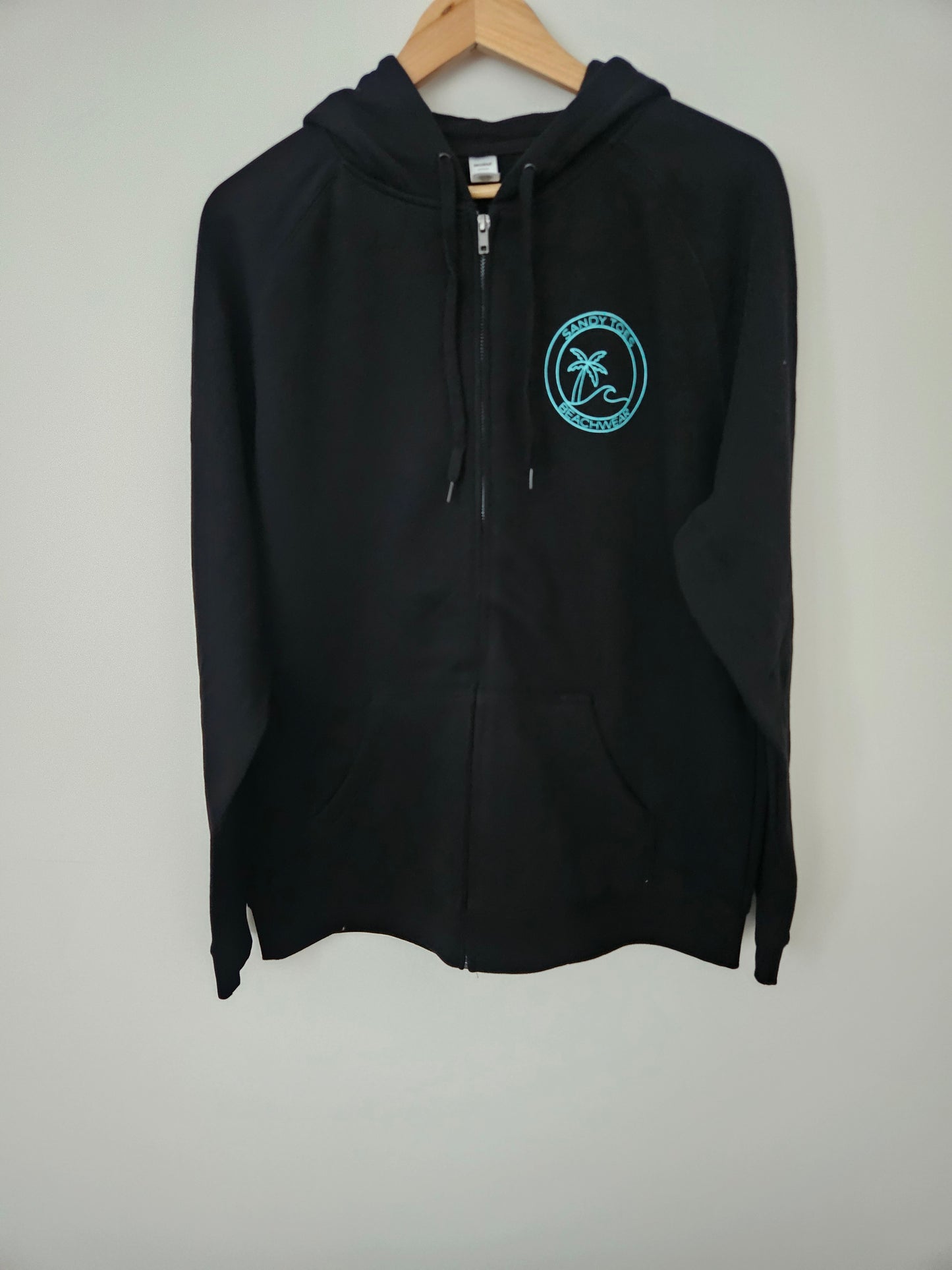 Zip Up Hoodie Black | Sandy Toes Beachwear