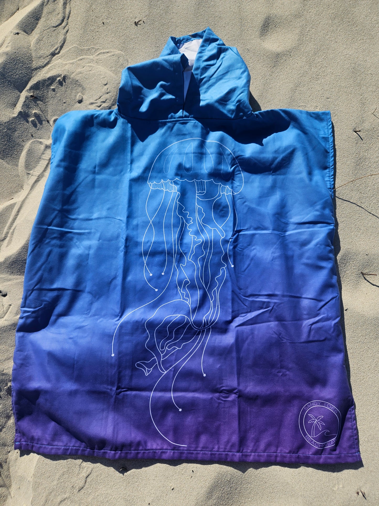 Kids Hooded Towel Blue Jellyfish | Hooded Towel Kids | Sandy Toes Beachwear