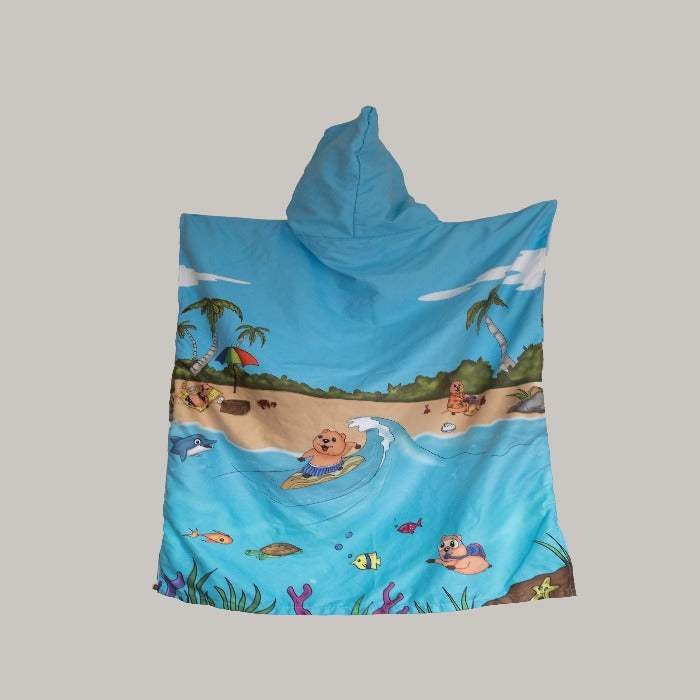 Adult Ocean Quokka Towel | Hooded Towel | Sandy Toes Beachwear